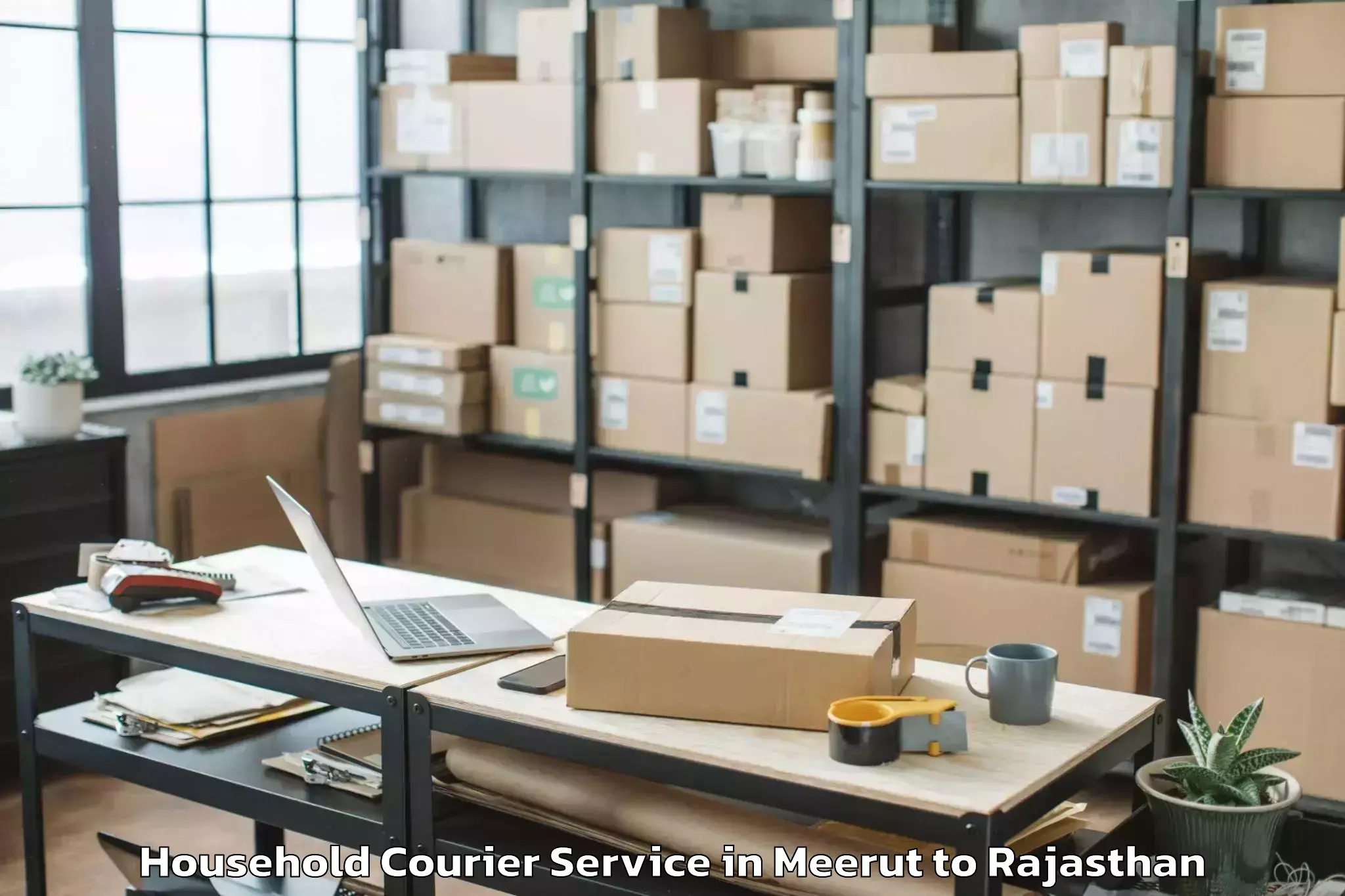 Book Meerut to Mavli Household Courier Online